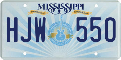 MS license plate HJW550
