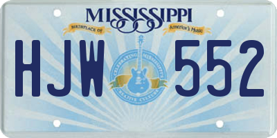 MS license plate HJW552