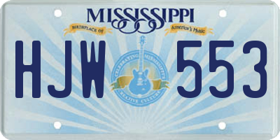 MS license plate HJW553