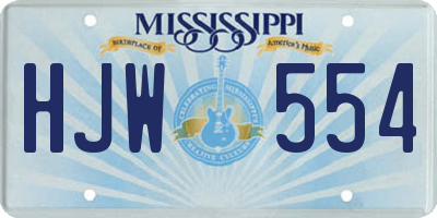 MS license plate HJW554