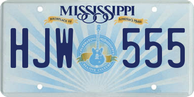 MS license plate HJW555