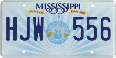 MS license plate HJW556