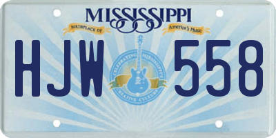 MS license plate HJW558