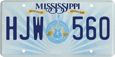 MS license plate HJW560