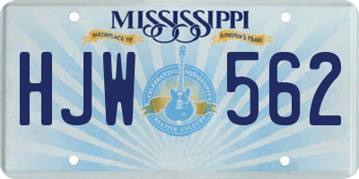 MS license plate HJW562