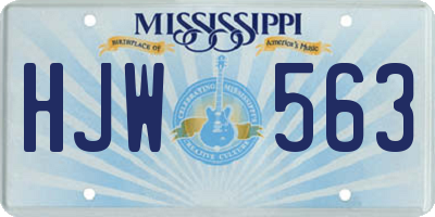 MS license plate HJW563