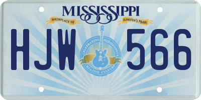 MS license plate HJW566