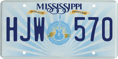 MS license plate HJW570