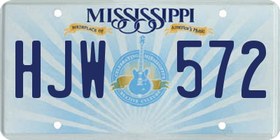 MS license plate HJW572
