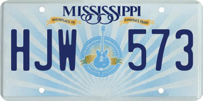 MS license plate HJW573
