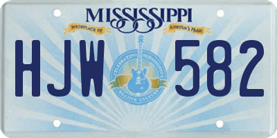MS license plate HJW582
