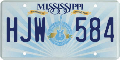 MS license plate HJW584