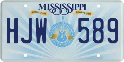 MS license plate HJW589