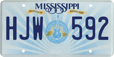 MS license plate HJW592