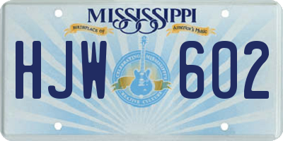 MS license plate HJW602
