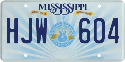 MS license plate HJW604