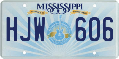 MS license plate HJW606