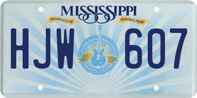 MS license plate HJW607