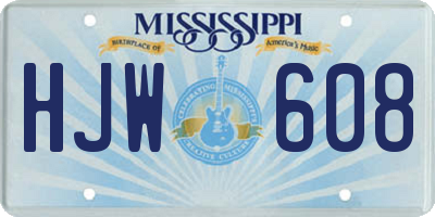 MS license plate HJW608