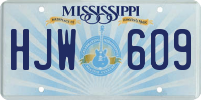MS license plate HJW609