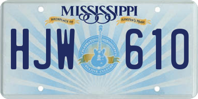 MS license plate HJW610