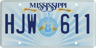 MS license plate HJW611