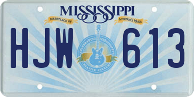 MS license plate HJW613