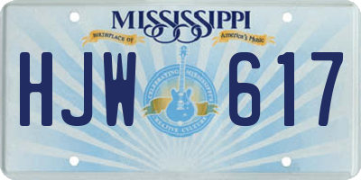 MS license plate HJW617