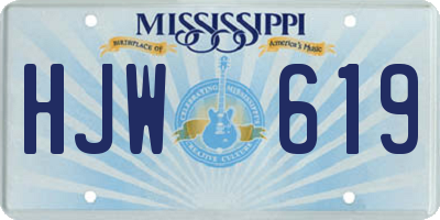 MS license plate HJW619