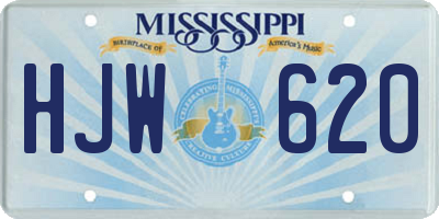 MS license plate HJW620