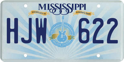 MS license plate HJW622