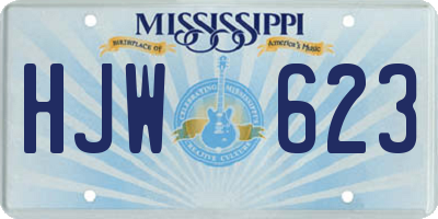 MS license plate HJW623