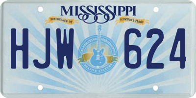 MS license plate HJW624