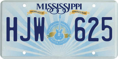 MS license plate HJW625
