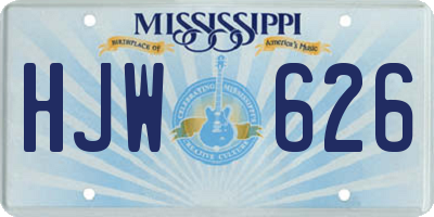 MS license plate HJW626
