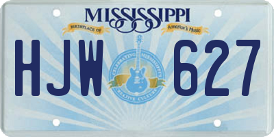 MS license plate HJW627