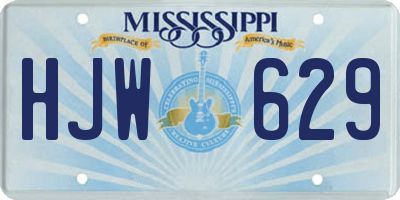 MS license plate HJW629