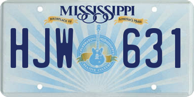 MS license plate HJW631
