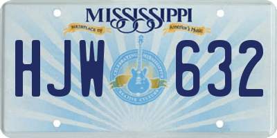 MS license plate HJW632