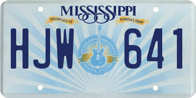 MS license plate HJW641