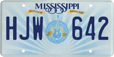 MS license plate HJW642