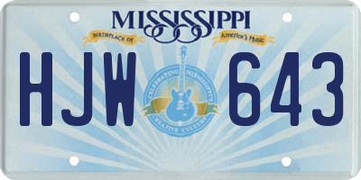 MS license plate HJW643