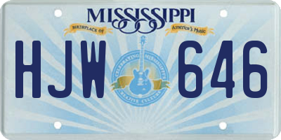 MS license plate HJW646