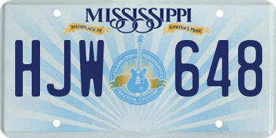 MS license plate HJW648