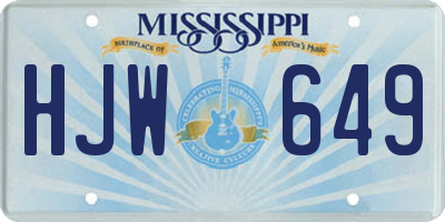 MS license plate HJW649
