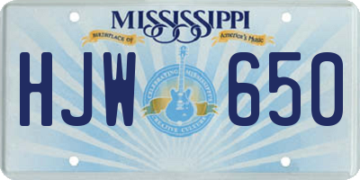 MS license plate HJW650