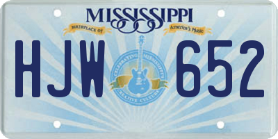 MS license plate HJW652