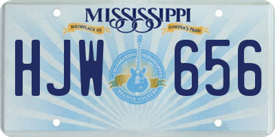 MS license plate HJW656