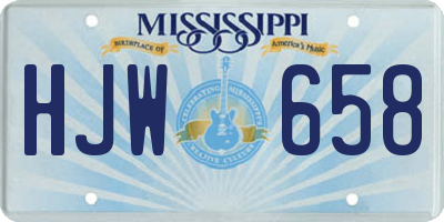 MS license plate HJW658