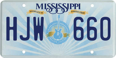MS license plate HJW660